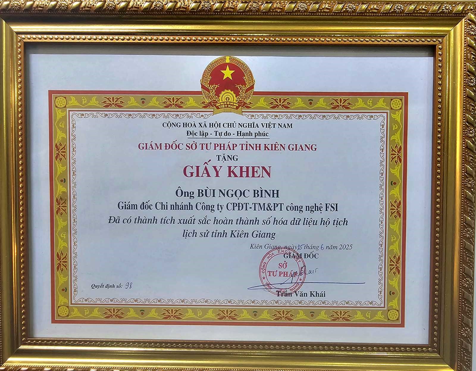 FSI Accelerates Civil Status Digitization in Kien Giang