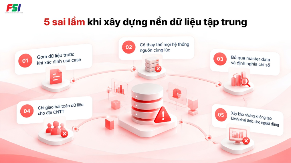 Sai lầm khi quản lý và khai thác dữ liệu tập trung